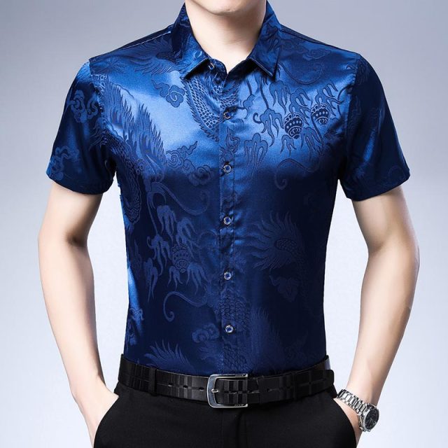 Invisible Dragon Printed Monocolor Short Sleeve Shirt