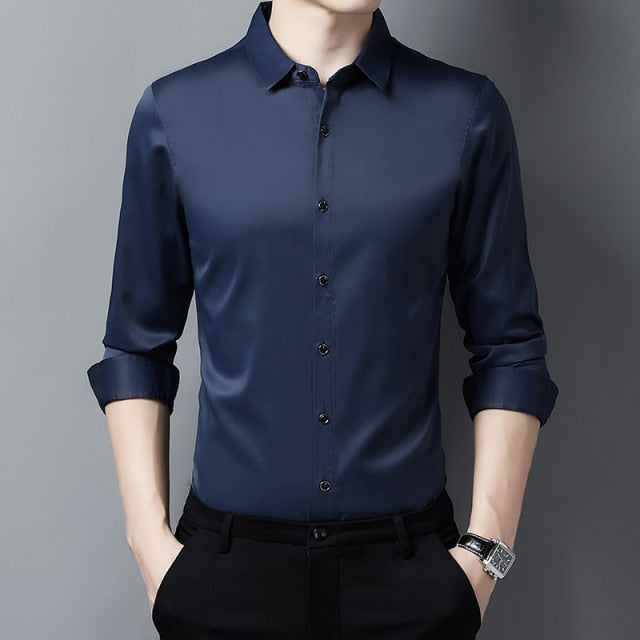 Black Buttons Solid Color Long Sleeve Shirt
