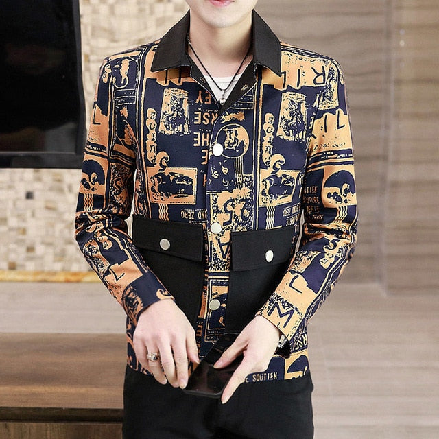 Two-Toned Vintage Print Style Jacket