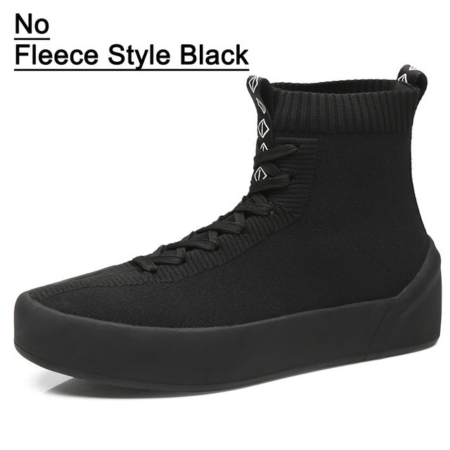 Plush Fabric Men Lace-up Ankle Boots