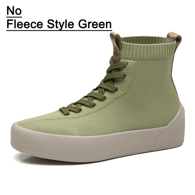 Plush Fabric Men Lace-up Ankle Boots