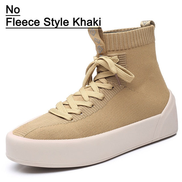 Plush Fabric Men Lace-up Ankle Boots