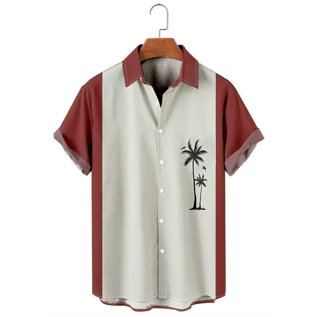 Palm Tree Printed Short Sleeve Shirt