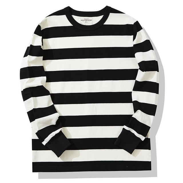 Cotton Striped Long Sleeve T-Shirt