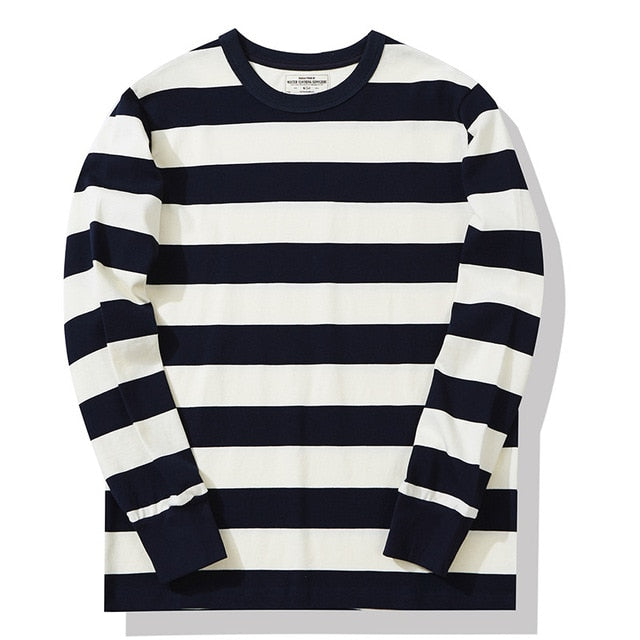 Cotton Striped Long Sleeve T-Shirt