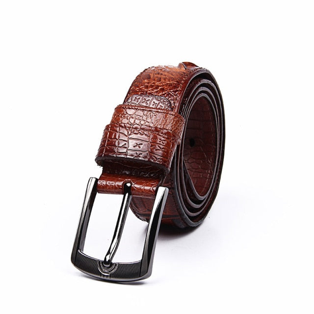 PU Leather Crocodile Pin Buckle Belts