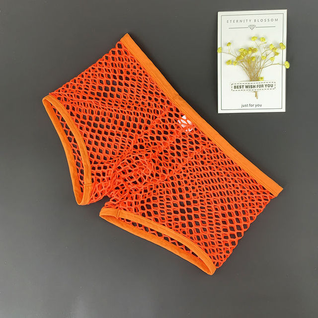 Solid Color Fishnet Tight Boxer