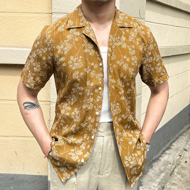 Summer Floral Printed Men Shirt