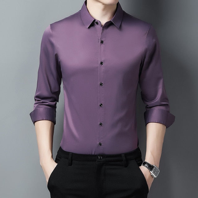 Black Buttons Solid Color Long Sleeve Shirt