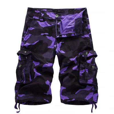 Military Camo Pattern Cargo Multi Pockets Style Men Shorts