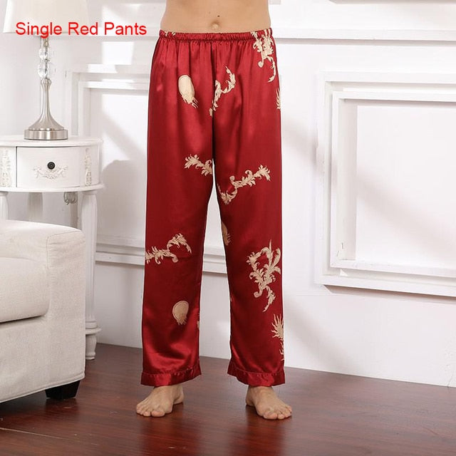 Dragon Pattern Satin Pajamas Robe
