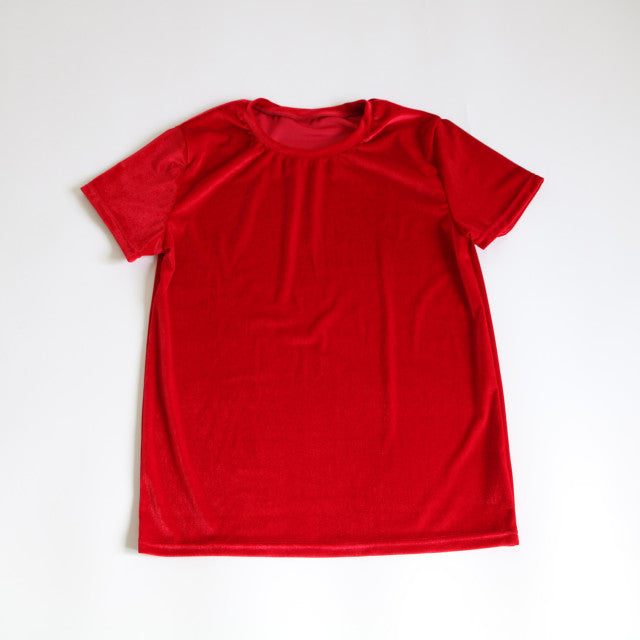 Velvet O-Neck Short Sleeve T-Shirt
