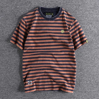 Simple Round Neck Striped T-Shirt