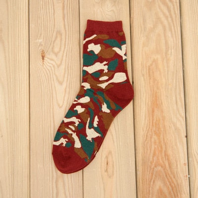 Colourful Camouflage Art Print Men Socks