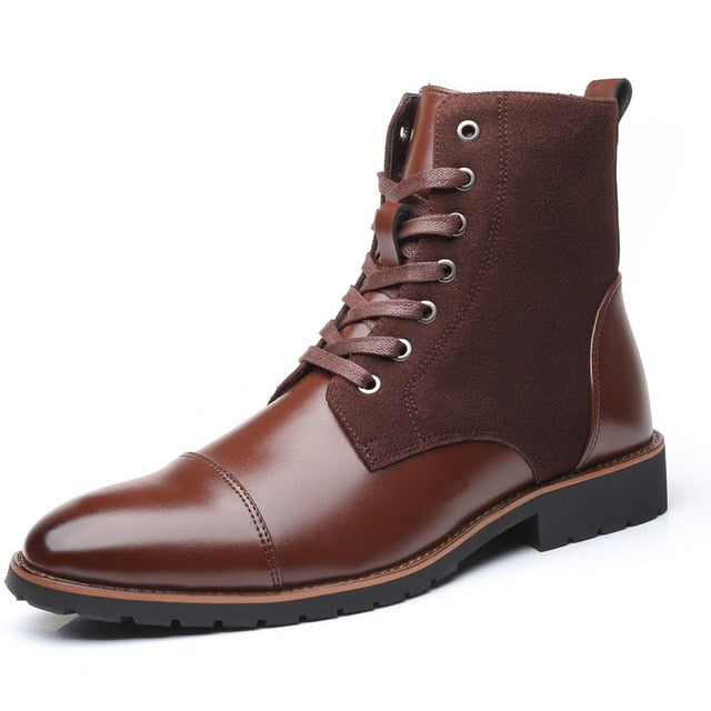 Classic Look Warm Lined Men PU Boots