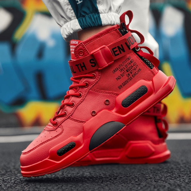 High Top Casual Letter Print Men Sneakers