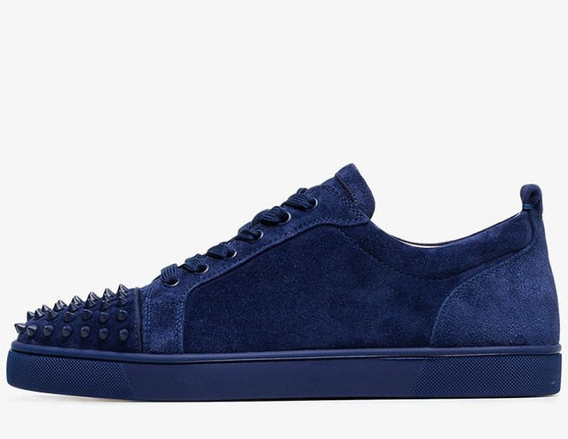 Suede Luxury Toe Spikes Lace Up Men Platform Sneakers