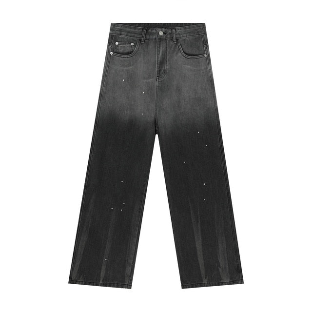 Paint Splattered Retro Style Loose Jeans