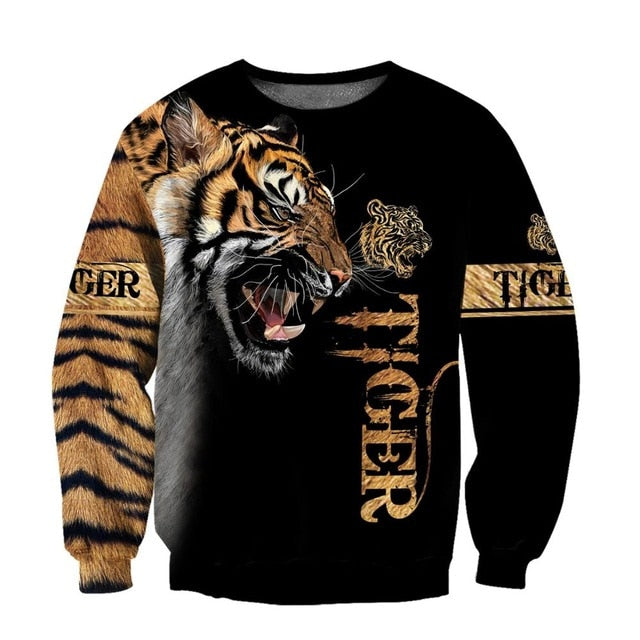 Realistic Tiger Animation Printed Jacket