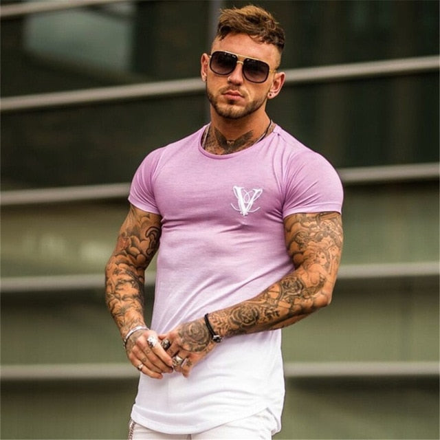 Breathable Gradient Color Sporty T-Shirt