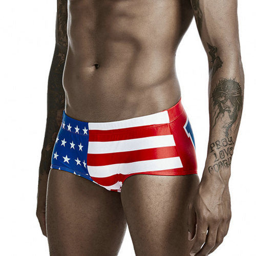 Flag Printed Style Sporty Men Boxer