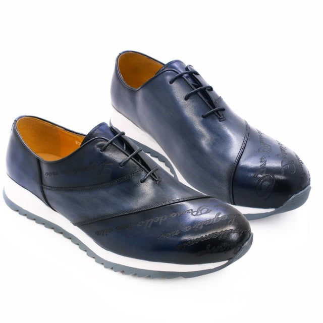 Hand Writing Pattern Leather Shoes