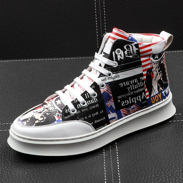 Comic Character High Top Casual Style Men Sneakers