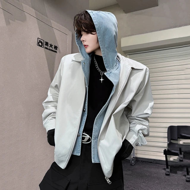 Double Layer Solid Hooded Jacket