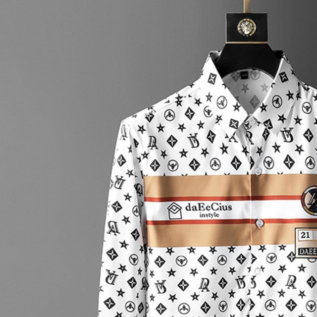 Unique Symbol Printed Long Sleeves Shirt