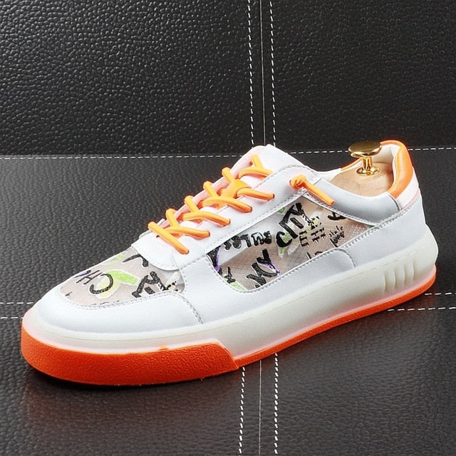 Breathable Graffiti Youth Low Top Style Men Sneaker