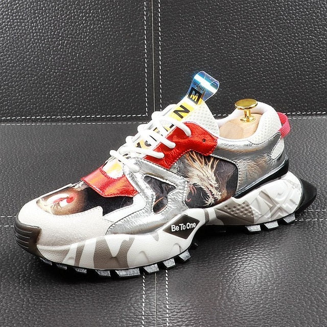 Thick Bottom Chinese Style Breathable Style Men Sneakers