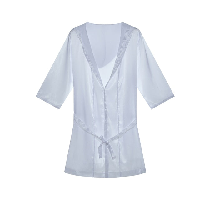 Hooded Satin Solid Pajamas Robe