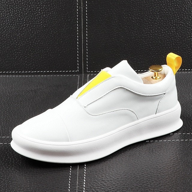 White Slip On Casual Breathable Thick Bottom Men Sneaker