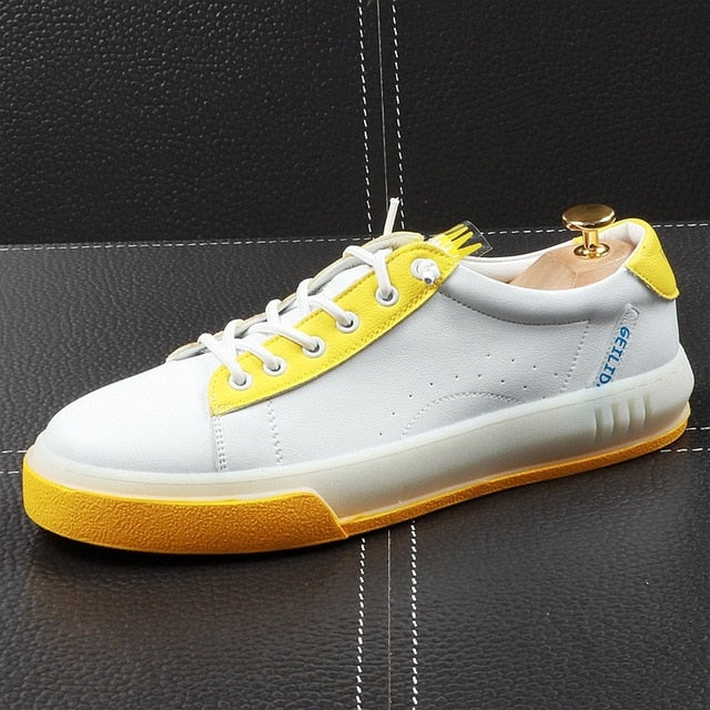 White Casual Lace Up Breathable Leisure Style Men Sneaker