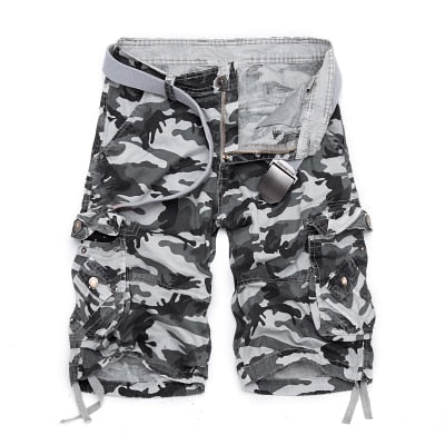 Camouflage Button Fly Cargo Shorts