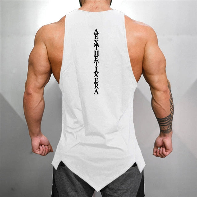 Back Word Printing Decorated Tank Top