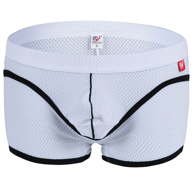 Breathable Mesh Two-tone Line Decorated Boxer