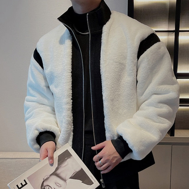 Two Splicing Contrasting Colors Jacket