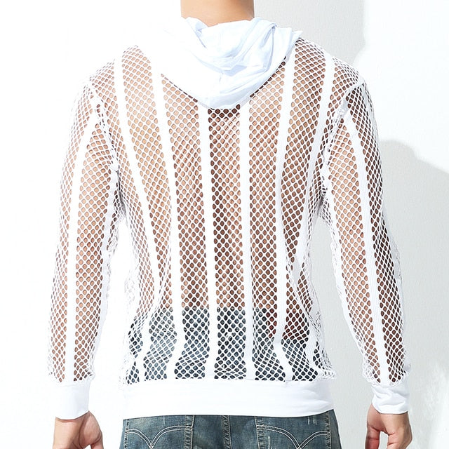 Mesh Transparent Long Sleeve Hoodie