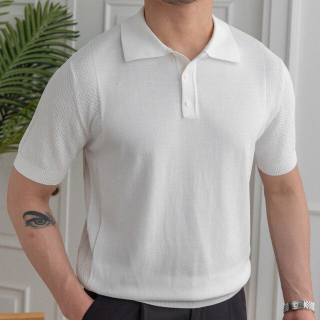 Solid Color Button Polo Shirt