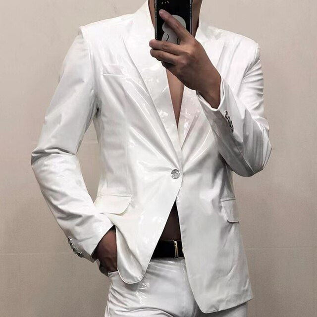 Spring Reflective Colorful Solid Blazer