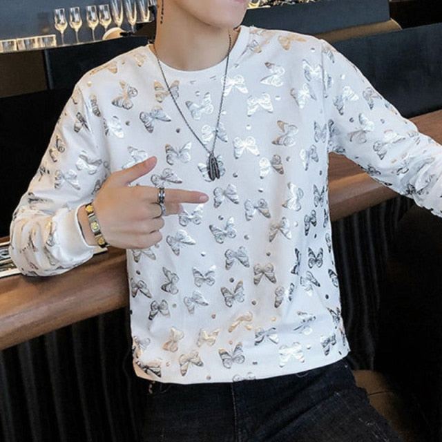 Korean Style Butterfly Printed Sweatshirt