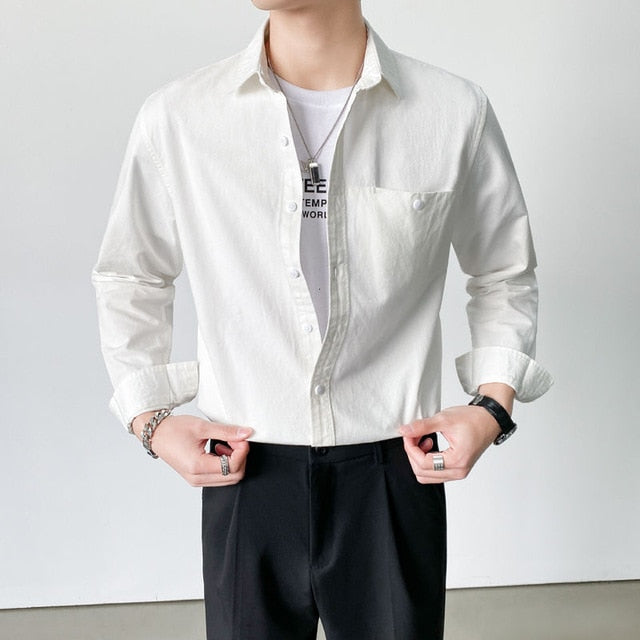 Chest Pocket Decorated Long-Sleeved Shirt