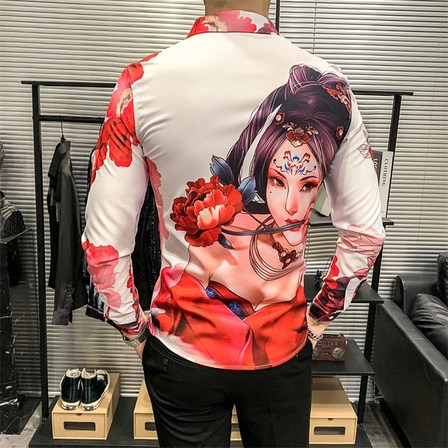 Rose Girl Printed Long Sleeve Shirt