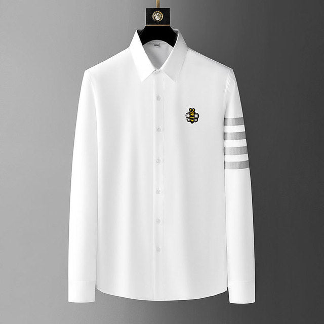 Bee Flannel Embroidery Shirt