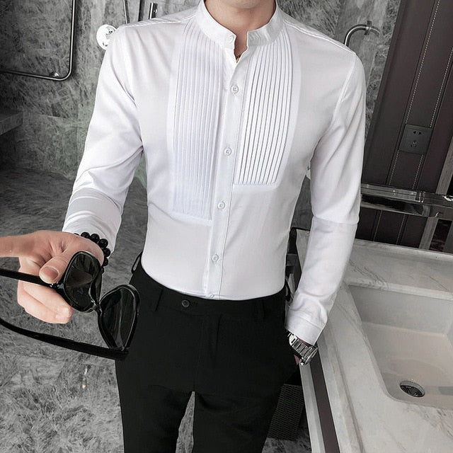 Solid Color Business Wear Long Sleeve Shirt