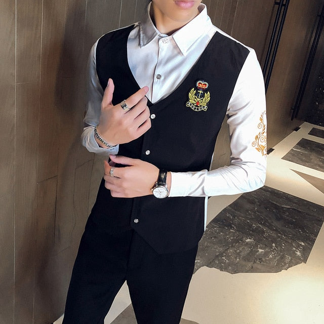 British Two Pieces Style Shirt Set