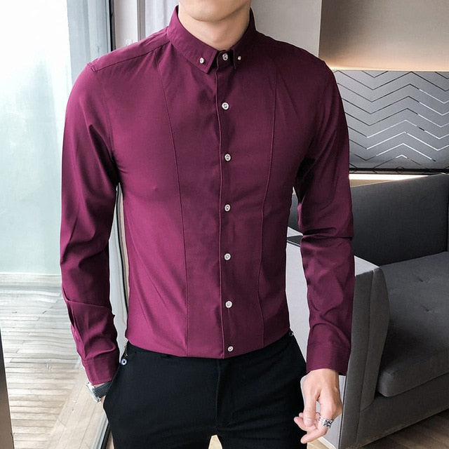 Middle Sewings Decorated Long-Sleeved Shirt