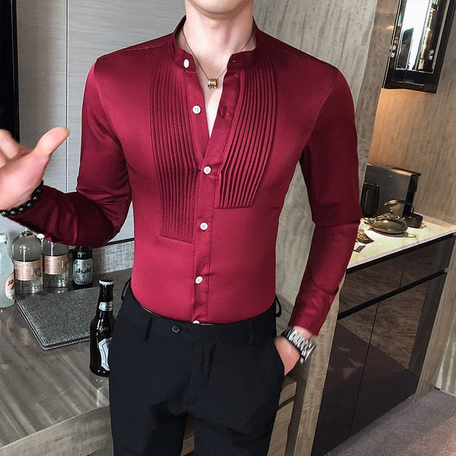 Solid Color Business Wear Long Sleeve Shirt
