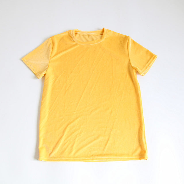 Velvet O-Neck Short Sleeve T-Shirt
